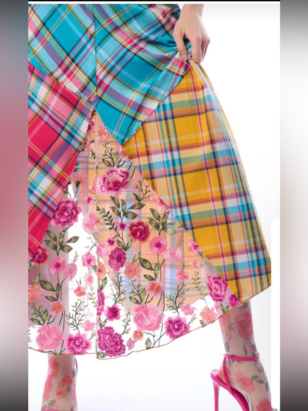 NWT Aratta Silent Journey- Dulce Plaid Skirt - Picture 9 of 15